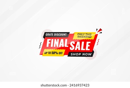 Final sale banner template vector design, Special offer final sale, Limited offer final sale tag. Final Sale Discount template for marketing promotion, retail, store, shop, online store, or website.