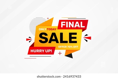 Final sale banner template vector design, Special offer final sale, Limited offer final sale tag. Final Sale Discount template for marketing promotion, retail, store, shop, online store, or website.