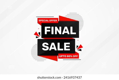 Final sale banner template vector design, Special offer final sale, Limited offer final sale tag. Final Sale Discount template for marketing promotion, retail, store, shop, online store, or website.