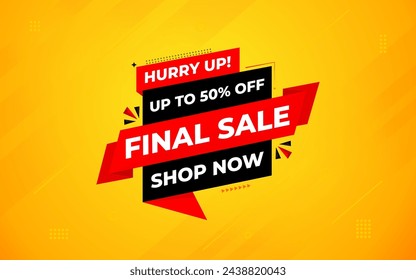 Final sale banner template vector design, Special offer final sale, Limited offer final sale tag. Final Sale Discount template for marketing promotion, retail, store, shop, online store, or website.