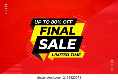 Final sale banner template vector design, Special offer final sale, Limited offer final sale tag. Final Sale Discount template for marketing promotion, retail, store, shop, online store, or website.