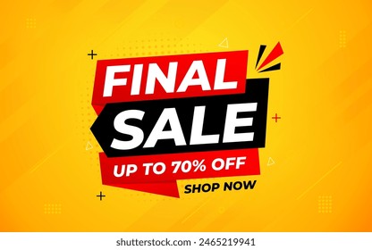 Final sale banner template vector design, Special offer final sale, Limited offer final sale tag. Final Sale Discount template for marketing promotion, retail, store, shop, online store, or website.