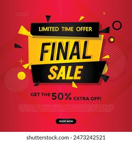 Final sale banner template vector design