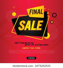 Final sale banner template vector design