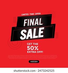 Final sale banner template vector design