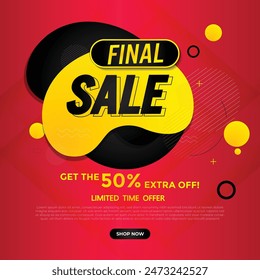 Final sale banner template vector design