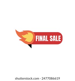 Diseño de Vector de Plantilla de Anuncio de venta final, Plantilla de descuento de venta final para promoción de marketing, venta al por menor, tienda, tienda, tienda en línea o Sitio web. Oferta especial Precio de señal. Símbolo de descuentos publicitarios.