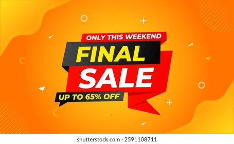 Final sale banner template vector design, Special offer final sale, Limited offer final sale tag. Final Sale Discount template for marketing promotion, retail, store, shop, online store, or website.