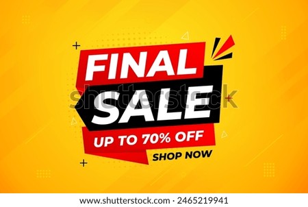 Final sale banner template vector design, Special offer final sale, Limited offer final sale tag. Final Sale Discount template for marketing promotion, retail, store, shop, online store, or website.
