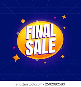 Final Sale banner text vector with blue background and night sky