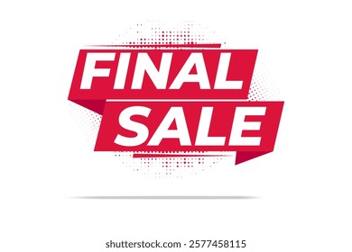 Final Sale banner vector with a diagonal red and white layout. Final sale banner stock illustration