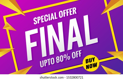 Final sale banner. Vector template modern 