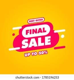 Plantilla de vektor de banner de venta final