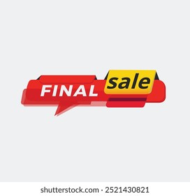 Final sale, Color Sticker. Promotional banner, promo element Marketing announcement. vector illustration.