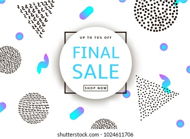 Final Sale. Creative template for poster, banner, business card and other designs. Geometric background. Vector illustration