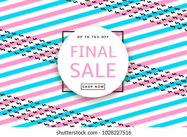 Final Sale. Creative template for poster, banner, business card and other designs. Geometric background. Vector illustration