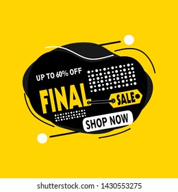 Final Sale Design For Business. Discount Banner Promotion Template. Flash Sale