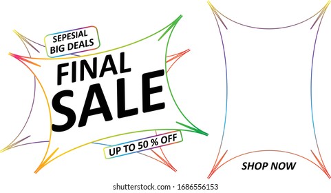 Final sale discount banner template promotion design for business
