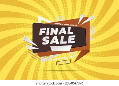 final sale discount banner template promotion. Big sale special offer. end of season special offer banner.