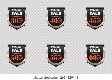 Banners de venda final e desconto. Vetor EPS10