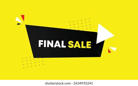 Final Sale editable template vector art illustration design web banner black white shapes yellow abstract background modern layout for marketing promotion digital flyer poster social media ad