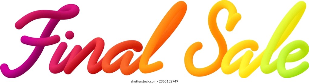 Final sale fluid text with dynamic curved lines made of blended colorful circles. Vector illustration.