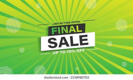 Final sale green banner with offer details