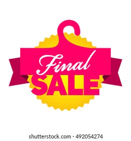 Final sale inscription design template.  Vector illustration EPS 10. Isolated on white background.