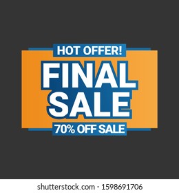 Final sale label banner vector, sticker label. hot offer vector.