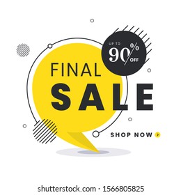 Final Sale label. Trendy flat vector bubble. Social media web banner for shopping, sale, product promotion. Vector backgrounds. Applicable for covers, placards, posters, flyers and banner designs.