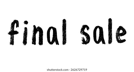 Venda final lettering Palavra manuscrita Caligrafia moderna pincel Modelo para anúncio de marketing, impressão, web, banner, cartaz, folheto Ilustração de tinta