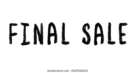 Venda final lettering Palavra manuscrita Caligrafia moderna pincel Modelo para anúncio de marketing, impressão, web, banner, cartaz, folheto Ilustração de tinta