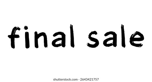 Venda final lettering Palavra manuscrita Caligrafia moderna pincel Modelo para anúncio de marketing, impressão, web, banner, cartaz, folheto Ilustração de tinta