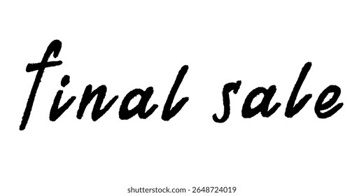 Venda final lettering Palavra manuscrita Caligrafia moderna pincel Modelo para anúncio de marketing, impressão, web, banner, cartaz, folheto Ilustração de tinta