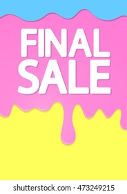 Final Sale, melting ice cream, brochure design, size A4, vector illustration