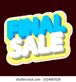 Final Sale, poster design template, isolated sticker, vector illustration