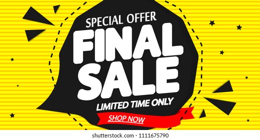 Final Sale, poster design template, special offer, vector illustration