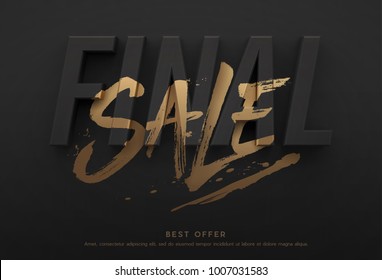 Final sale poster or flyer design. 3D word final with brushed word sale on it. Vector illustration