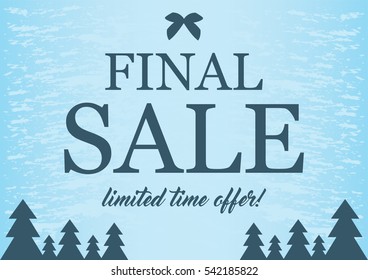 Final sale poster on stylized background. Vector illustration