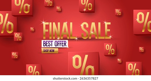 The final sale of the season, huge discounts. A beautiful bright poster for advertising goods and services in the store. Modern geometric graphics for design.