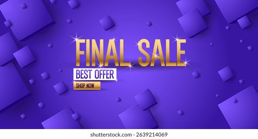 The final sale of the season, huge discounts. A beautiful bright poster for advertising goods and services in the store. Modern geometric graphics for design.