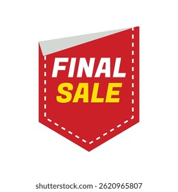 Promoção de banner de etiqueta de venda final - ilustração de vetor de design de emblema de venda plana