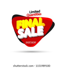 Final Sale tag, bubble banner design template, app icon, vector illustration