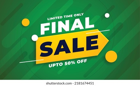 Final sale template with discount coupon in green color