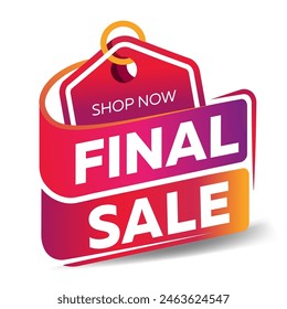 Final sale template with discount coupon. Sticker with promotional offer. Final sale and great discount offer sticker design on white background. Discount with special offer. 
