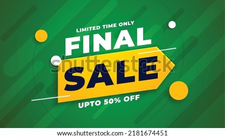 Final sale template with discount coupon in green color