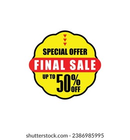 Final sale text banner vector template