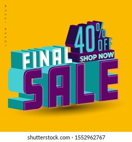 final sale title text effect simple clean and clear vector conceptual design element promotional, modern background, banner promotional