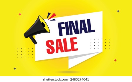 Final sale vector art banner template design featuring a vibrant yellow background, perfect for eye catching promotions.