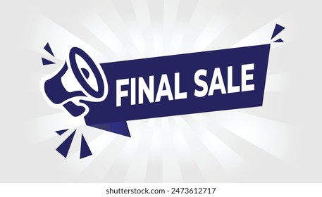 Final Sale vector art element featuring a clean white background banner design, perfect for eye-catching promotional graphics. limited offers